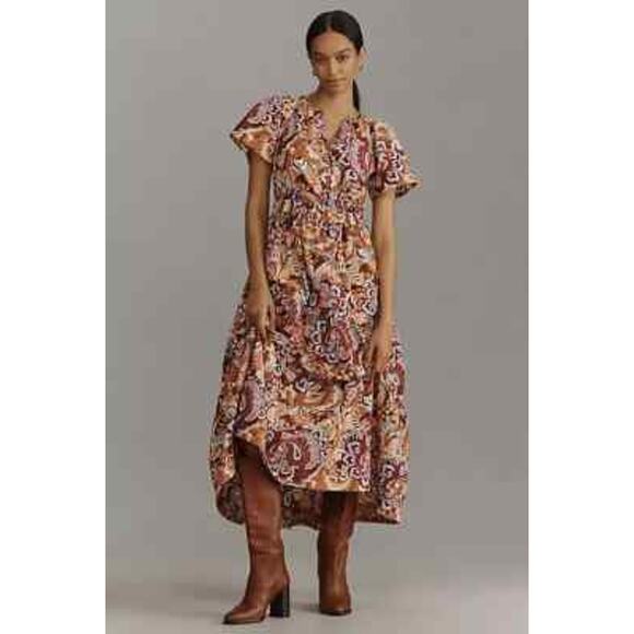 Anthropologie Dresses & Skirts - Anthropologie Somerset Maxi Dress in Bronze Paisley Print Medium